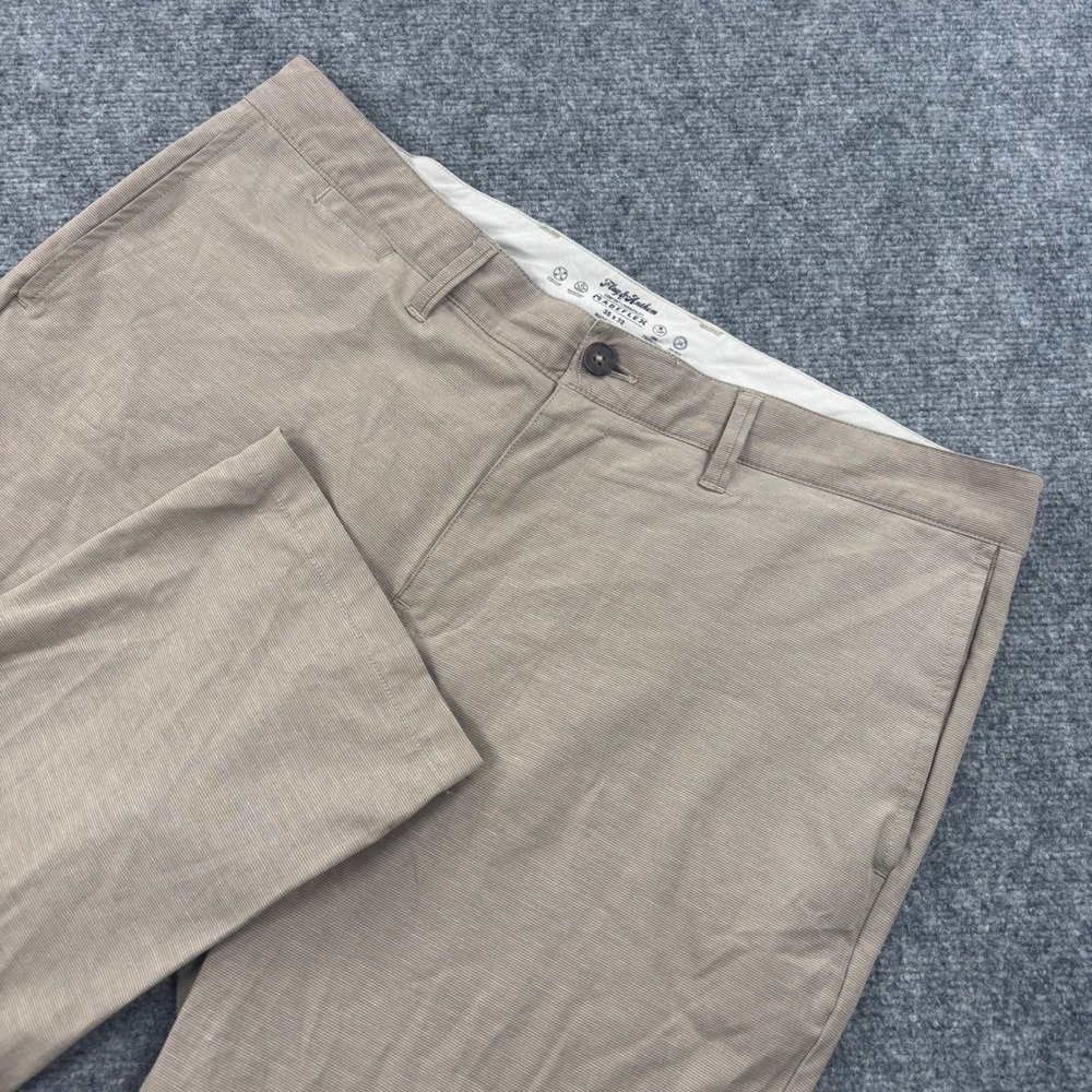 Flag‎ & Anthem Madeflex Pants 35x32 Tan Performance Slim Chino Men's